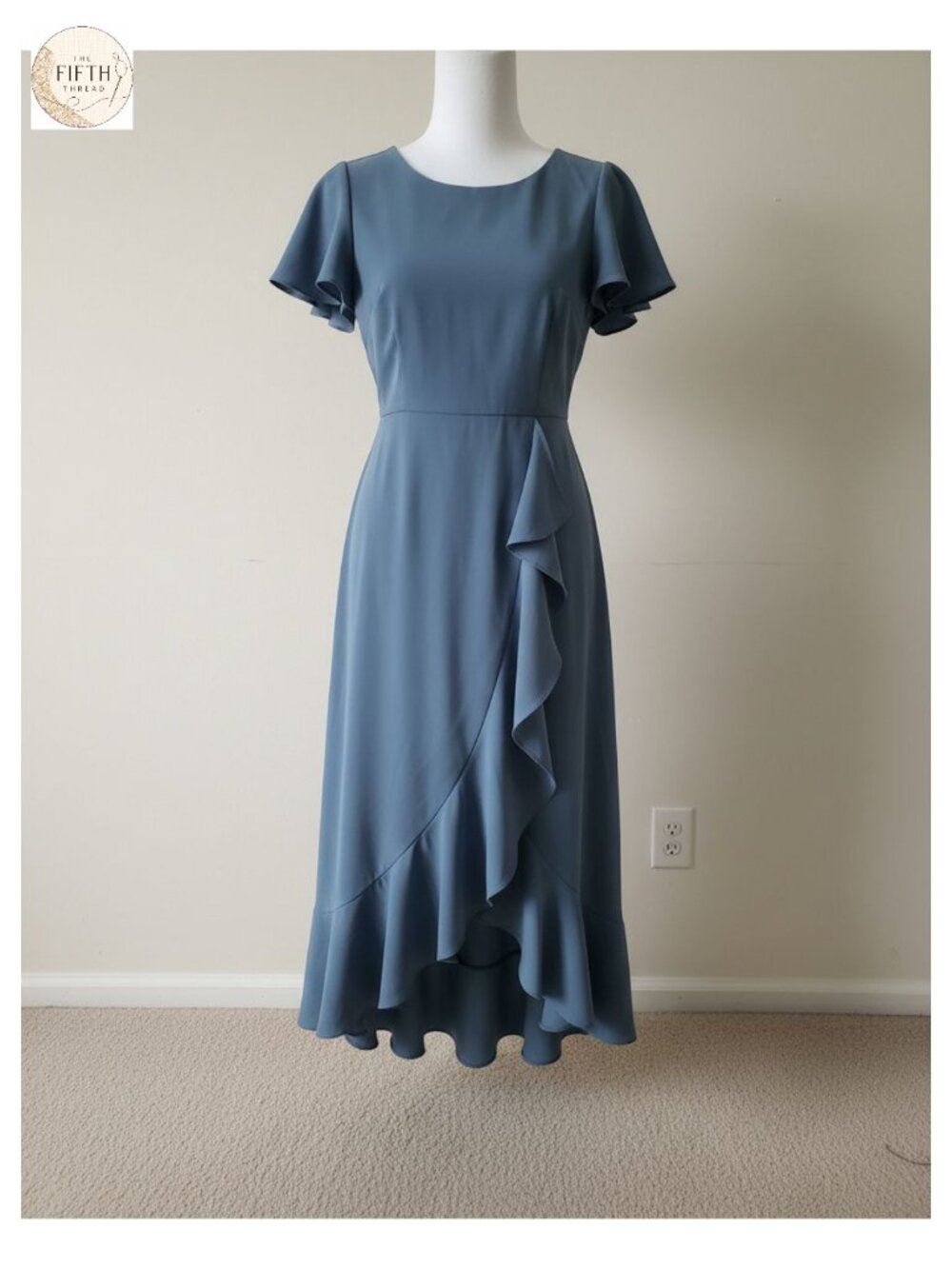 Women Formal Flutter Sleeve Wedding Guest Cocktail Long Dress